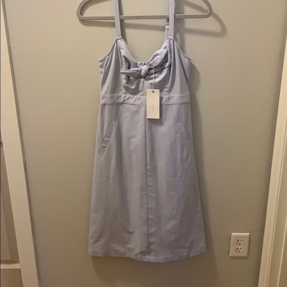 Lush light blue denim midi dress